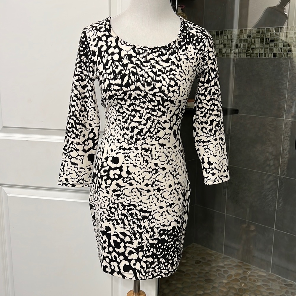 Black and White Bodycon Minidress